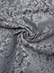 Ткань кружево на трикотажной основе люрекс, 230 гр/м2, 150 см, серый, под заказ