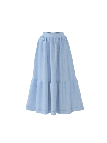 Розочка. Юбка женская льняная макси с оборкой на поясе SY-1292