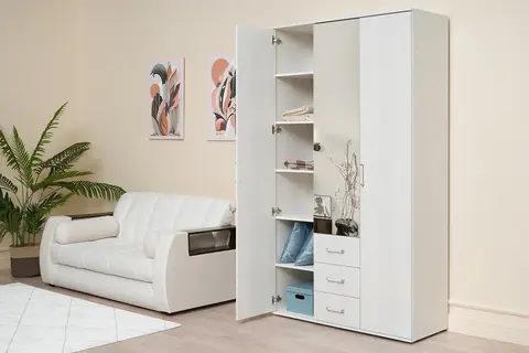 Шкаф 3-х створчатый Белла ясень белый