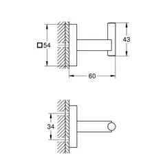 Крючок для банного халата GROHE Start Cube, цвет СуперCталь (40961DC0)