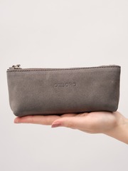 Замшевая косметичка Deboro 17-96 серый замок