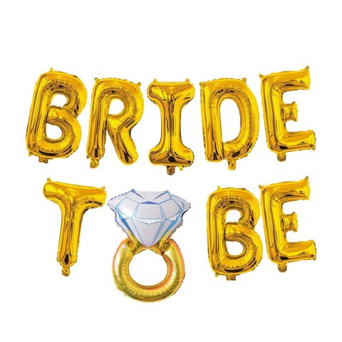 К Надпись, BRIDE TO BE (Будущая невеста) с кольцом, Золото, 14