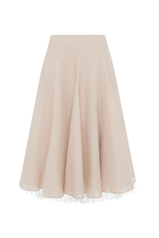 Льяная юбка с декором