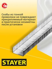 STAYER скобы тип 53 (A/10/JT21), 6 мм, калибр 23GA. 1000 шт. (3159-06)