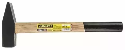 2002-10	 STAYER 1000 г молоток слесарный с деревянной рукояткой
