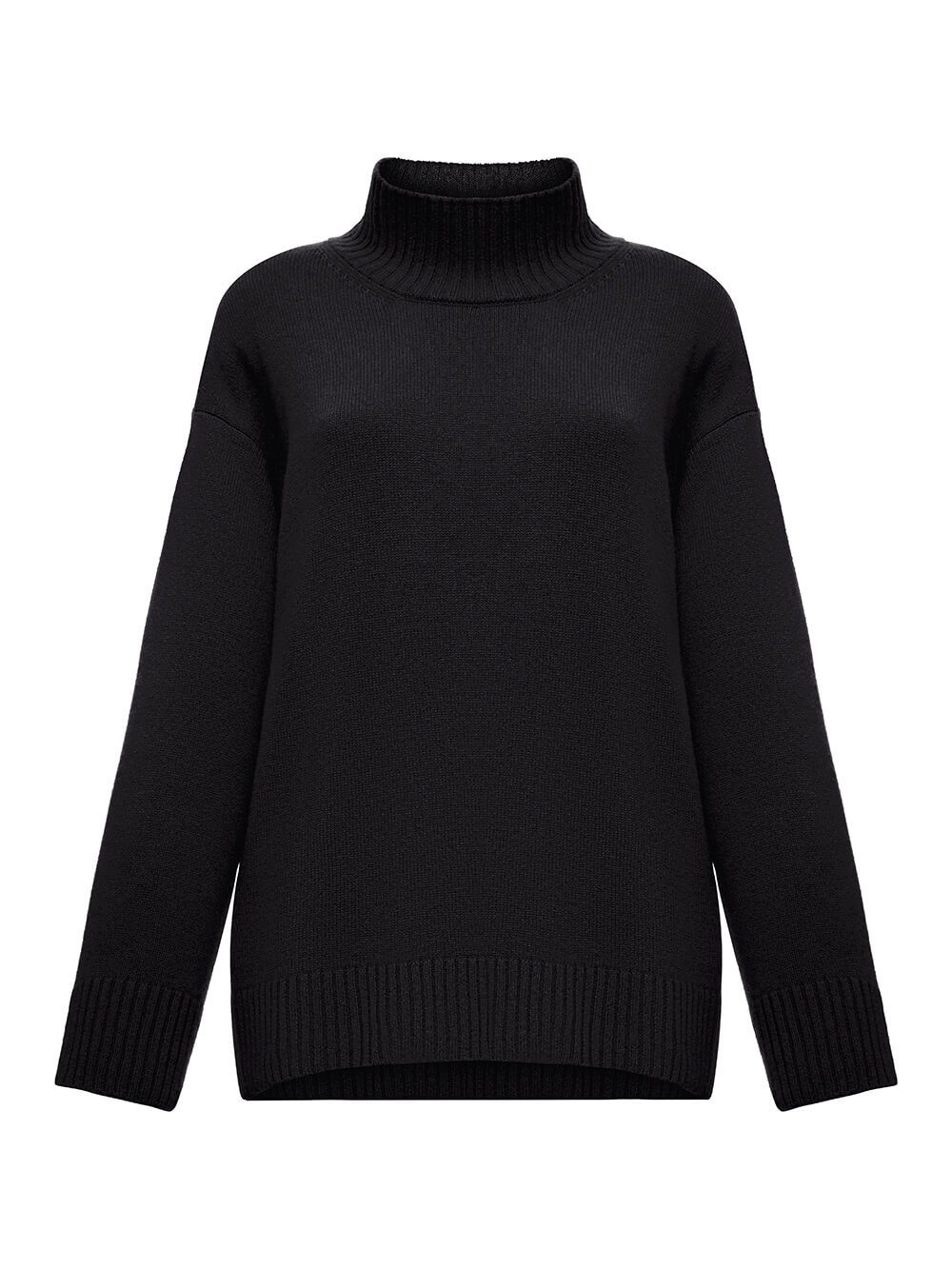 Женский свитер черного цвета из 100% кашемира