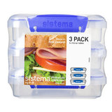 Набор контейнеров для сэндвичей Klip IT (3 шт) 450 мл, артикул 1643, производитель - Sistema, фото 2