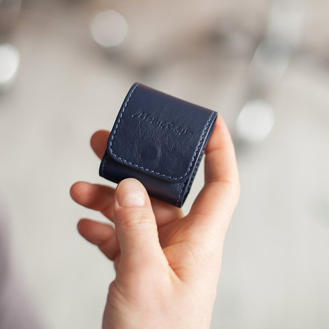 Чехол для наушников Petit из кожи теленка, цвета индиго