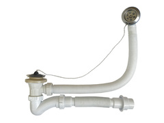 67-0-156 Сифон  для ванны, с выпуском и переливом в комплекте с гибкой трубой, 1 1/2