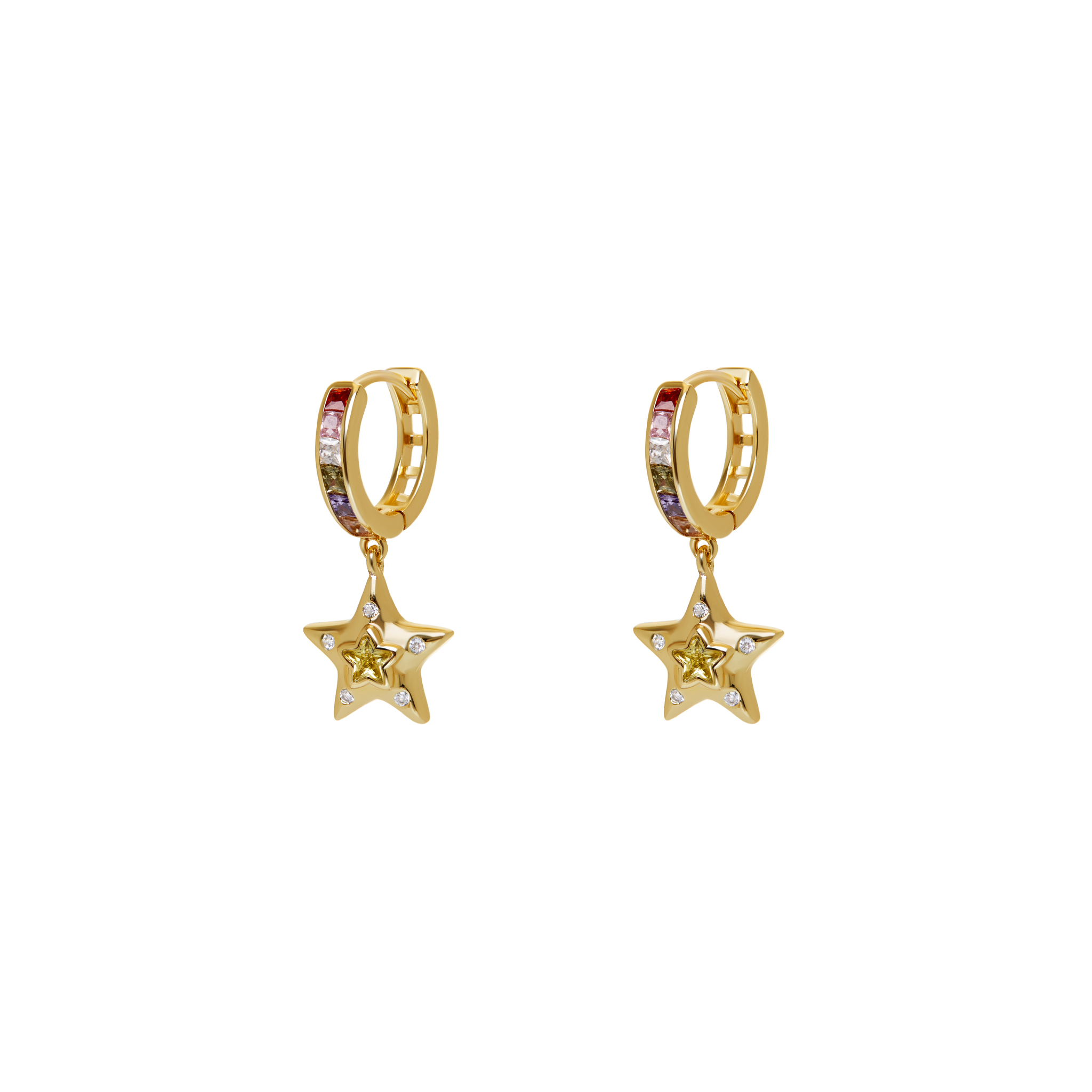 Серьги Gold Green Star Earrings купить онлайн по цене 4780 ₽ |  Интернет-магазин VIVA LA VIKA