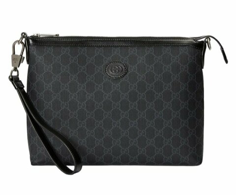 Сумка-мессенджер Gucci с переплетенными буквами G черный