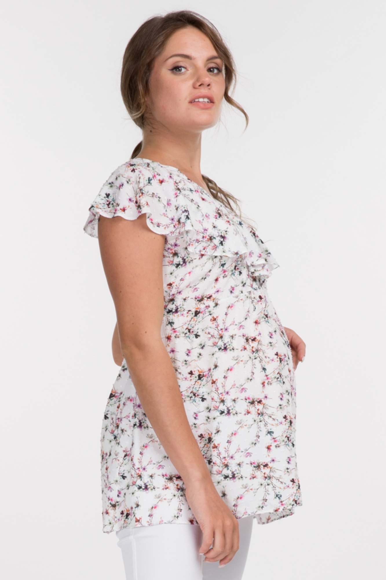 Блузка для беременных 09573 кремовый
