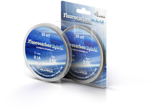 Рыболовная леска Allvega Fluorocarbon Hybrid 30м 0.14мм (2,56кг)