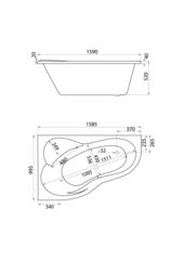 ВАННА АКРИЛОВАЯ SANTEK ИБИЦА XL 160х100 ЛЕВАЯ С КАРКАСОМ