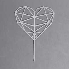 Топпер «Сердце», геометрия, цвет серебряный