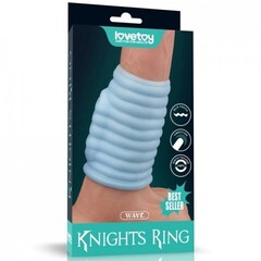 Насадка на пенис с вибрацией Wave Knights Ring (10*3,7) голубая