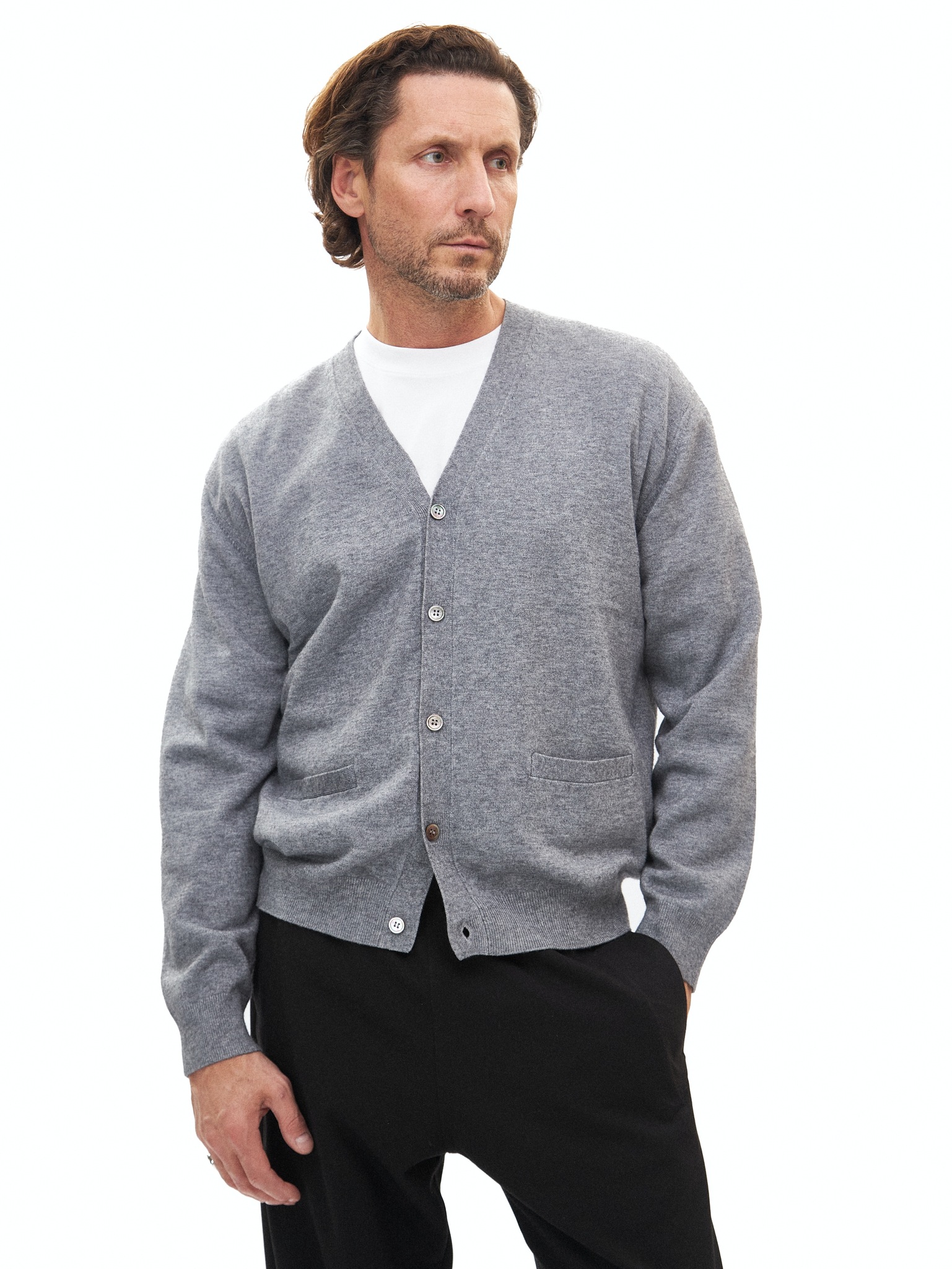 Серый кардиган Laine из тонкой шерсти