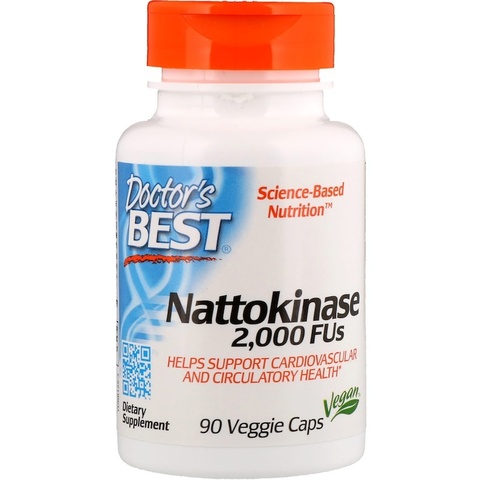 Doctor's Best, Наттокиназа, 2000 FU, 90 растительных капсул