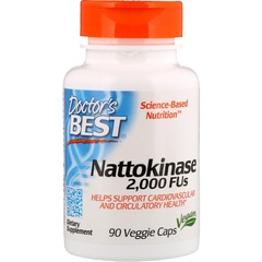 Doctor's Best, Наттокиназа, 2000 FU, 90 растительных капсул