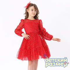 Платье (заколка, сетка, серебристый горошек)