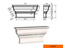 Пилястра ПЛВ-500/1 (капитель)