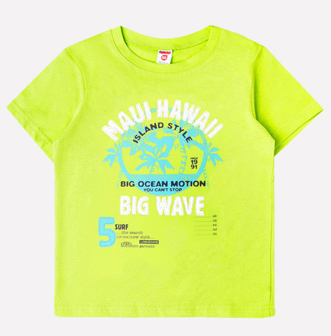 Ярко-зеленая футболка с принтом Crockid