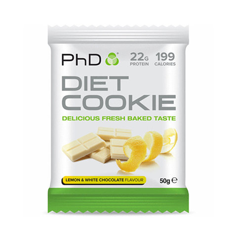PhD Diet Cookie, диетическое печенье, вкус Лимон/Белый Шоколад 50 гр.