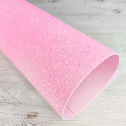 Фоамиран для творчества мерцающий  с блестками 2,0мм/размер 50х50см/ цвет светло-розовый (5шт)