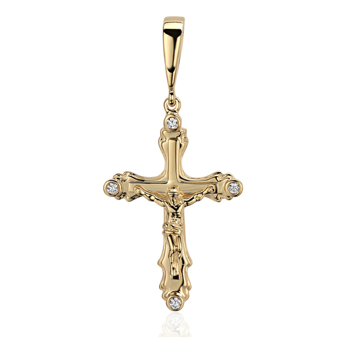 Крест с бриллиантом  из желтого золота JA-R-1Р630607
