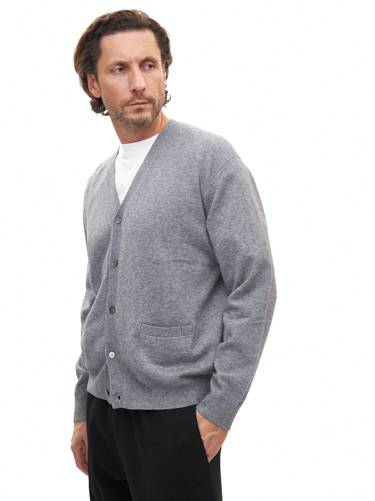 Серый кардиган Laine из тонкой шерсти