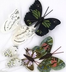 Набор бабочек на проволоке, р. 7,5х6 см, 4,5х4 см