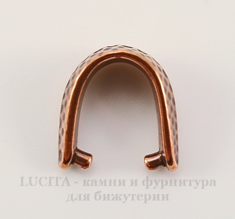 Держатель для кулона TierraCast "Hammertone" 11х11х6 мм (цвет-античная медь)