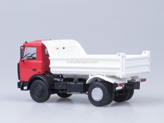 MAZ-5551 tipper later cabin 1988 low body red-white AutoHistory 1:43