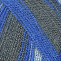 Пряжа "Пчёлка секционная", 100% акрил, 100гр - 500м, Голубой/серый/белый