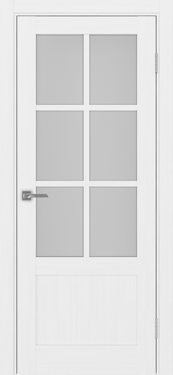 Дверь межкомнатная Оптима Порте Турин 541ПФ.2221, цвет белый лед, экошпон, стекло мателюкс