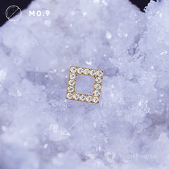 Square Contour Crystal PVD Yellow