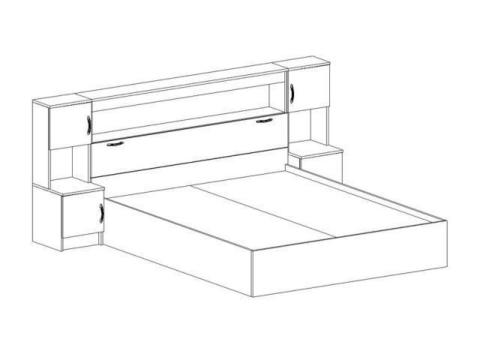 КР 552 Бася ЛДСП кровать с закроватным модулем