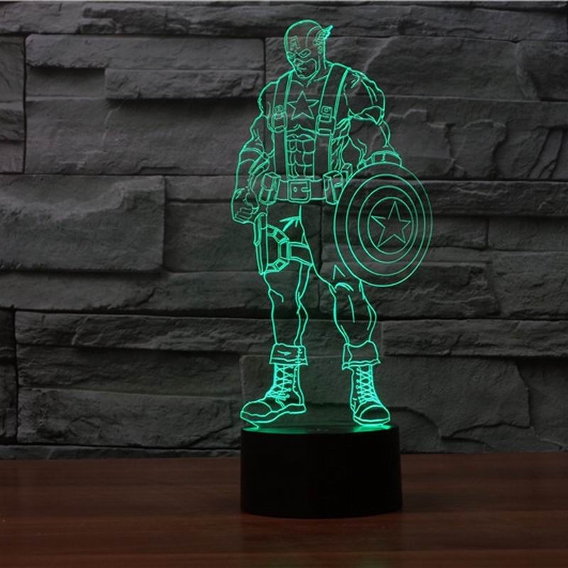 3D светильник Капитан Америка 2 — 3D light Captain America