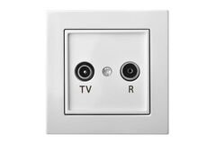 Розетка Телевизионная Проходная (TV+R) Белая LIREGUS EPSILON