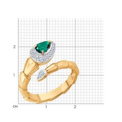 3010742 - Кольцо ЗМЕЯ из золота с бриллиантами и изумрудом