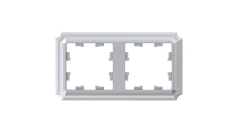 Рамка на 2 поста. Цвет Алюминий. Schneider Electric(Шнайдер электрик). AtlasDesign Antique. ATN100302