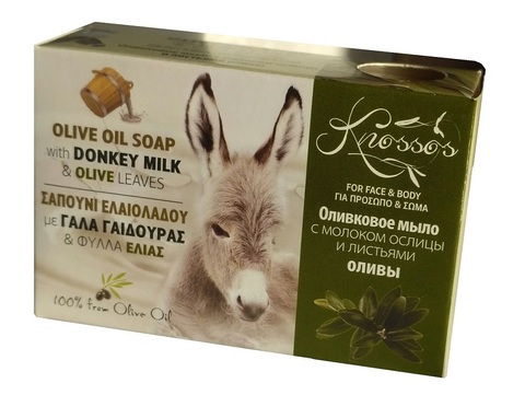 Оливковое мыло с молоком ослиц и листьями оливы Knossos 100 гр