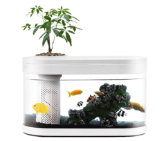 Акваферма 10 л (фильтр, крышка, грунт) Xiaomi Geometry Fish Tank Aquaponics Ecosystem (HF-JHYG001)