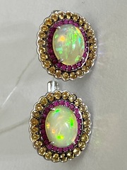 Опал (серьги из серебра)