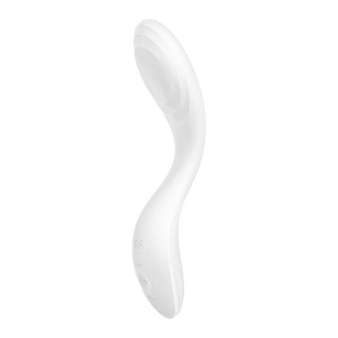 Белый вибромассажер Rrrolling Pleasure с движущимся шариком - 23 см. - Satisfyer 4043982