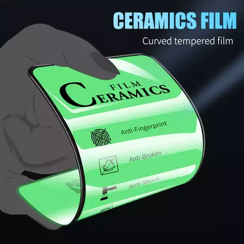 Защитное гибкое стекло Ceramics Film для Samsung Galaxy A53 (Черная рамка)