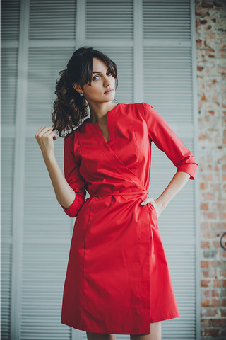 Халат женский м265 сансара красный1400