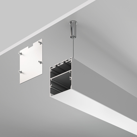 Алюминиевый профиль Maytoni накладной-подвесной 50×50 (Серебро, 2 м), ALM-5050-S-2M