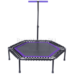 Каркасный батут с Т-образной ручкой, диаметр 4 фт, черно - фиолетовый