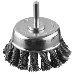 ЗУБР d 75 мм, жгутированная, стальная проволока 0.3 мм, чашечная щетка для дрели, Профессионал (35255-075)